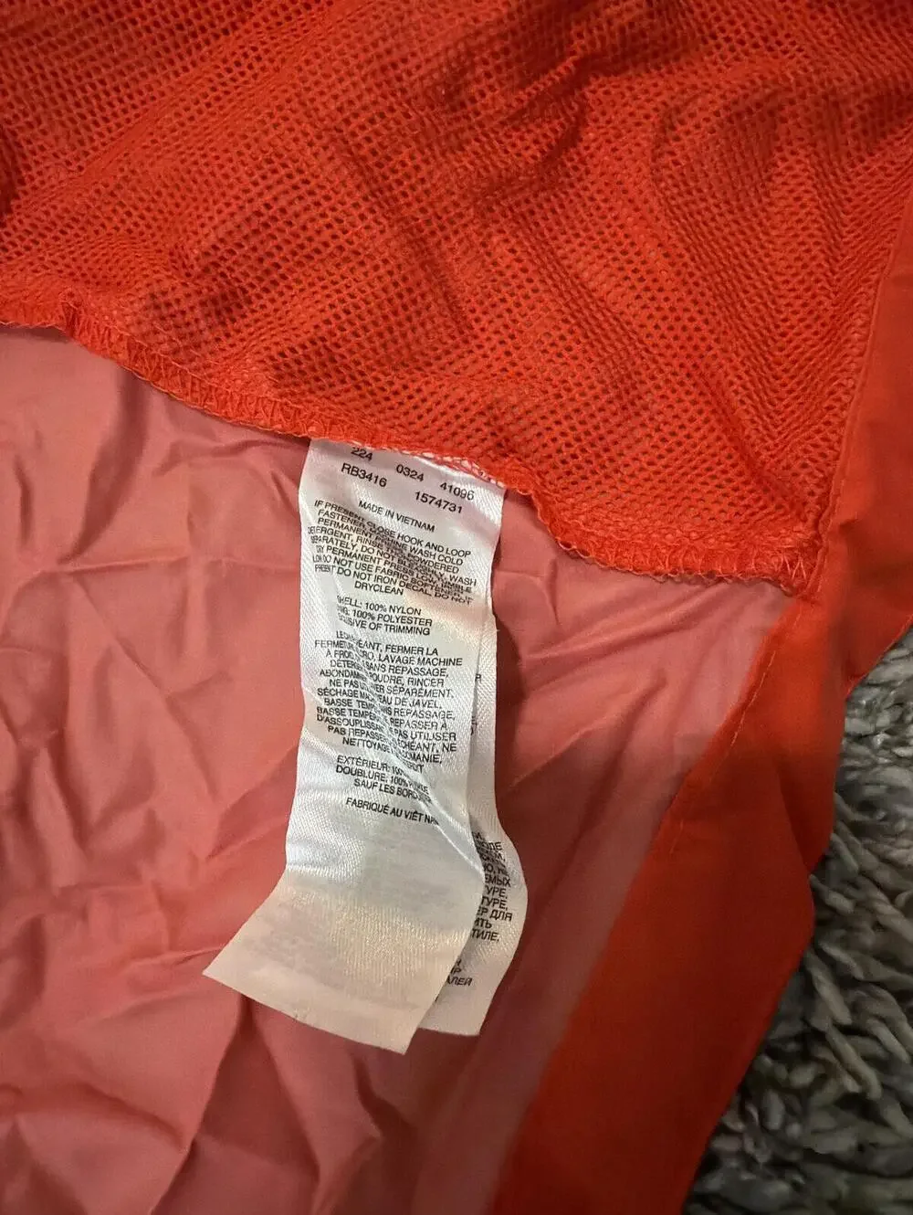 Columbia Boys Orange Hooded Jacket Windbreaker XL